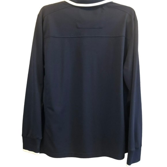 Izod Performance LS 1/4 Zip Pullover Mens L Blue White Stipes - Picture 4 of 6